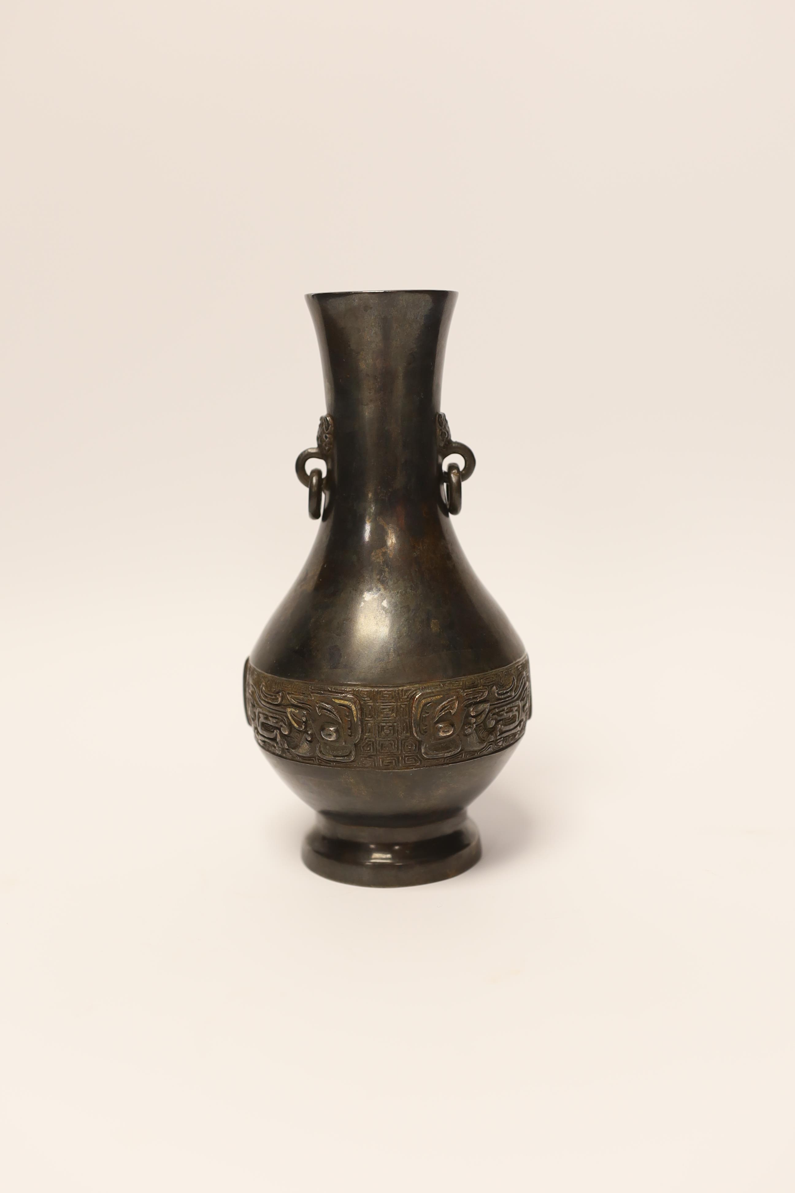 A Chinese bronze vase, 17th / 18th century, 16.5cm